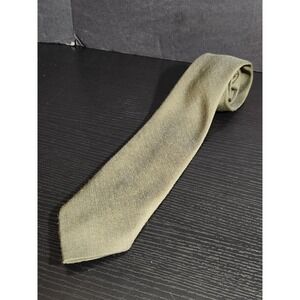 vintage Olive Green Wool Blend Necktie Business Casual